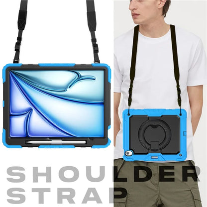 For iPad Air 13 (2024) Case PC+Silicone Tablet Cover with Kickstand, Strap
