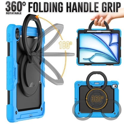 For iPad Air 13 (2024) Case PC+Silicone Tablet Cover with Kickstand, Strap