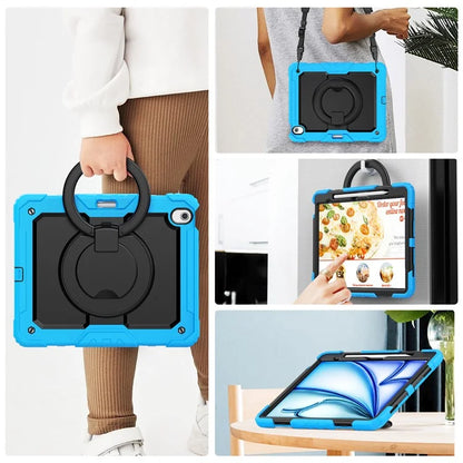 For iPad Air 13 (2024) Case PC+Silicone Tablet Cover with Kickstand, Strap