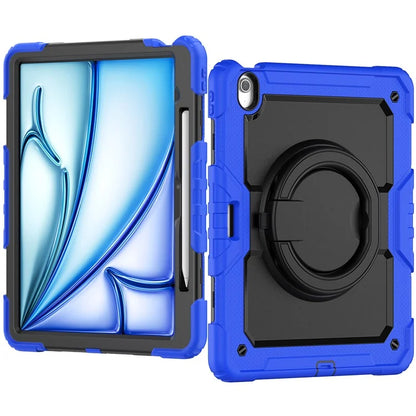 For iPad Air 13 (2024) Case PC+Silicone Tablet Cover with Kickstand, Strap
