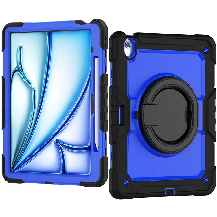 For iPad Air 13 (2024) Case PC+Silicone Tablet Cover with Kickstand, Strap