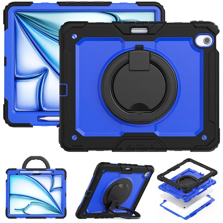 For iPad Air 13 (2024) Case PC+Silicone Tablet Cover with Kickstand, Strap