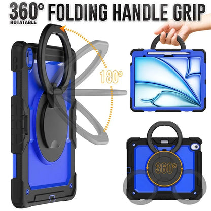 For iPad Air 13 (2024) Case PC+Silicone Tablet Cover with Kickstand, Strap