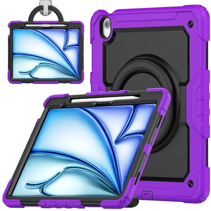 For iPad Air 13 (2024) Case PC+Silicone Tablet Cover with Kickstand, Strap