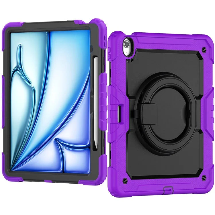 For iPad Air 13 (2024) Case PC+Silicone Tablet Cover with Kickstand, Strap
