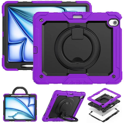 For iPad Air 13 (2024) Case PC+Silicone Tablet Cover with Kickstand, Strap