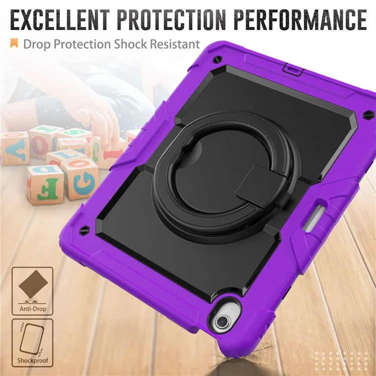 For iPad Air 13 (2024) Case PC+Silicone Tablet Cover with Kickstand, Strap