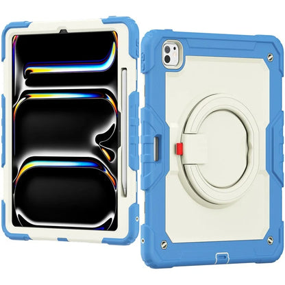 For iPad Pro 13 (2024) Case PC+Silicone Kickstand Tablet Cover with Strap