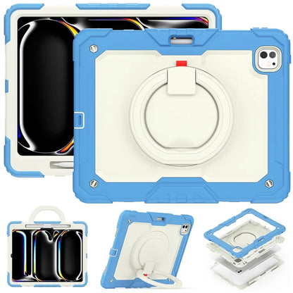 For iPad Pro 13 (2024) Case PC+Silicone Kickstand Tablet Cover with Strap