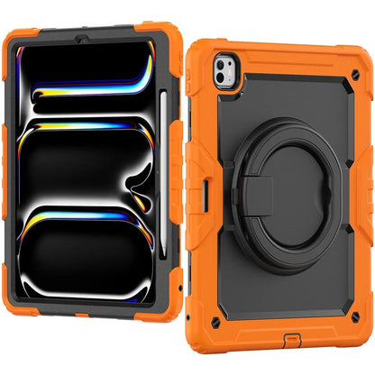 For iPad Pro 13 (2024) Kickstand Case PC+Silicone Tablet Cover with Shoulder Strap