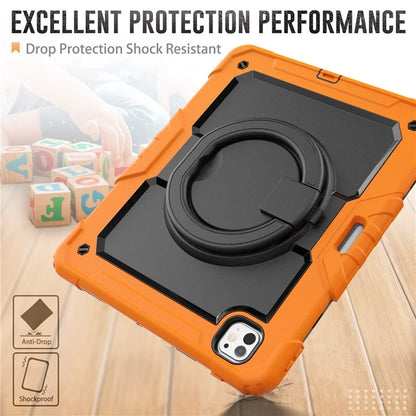 For iPad Pro 13 (2024) Kickstand Case PC+Silicone Tablet Cover with Shoulder Strap