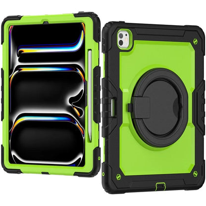 For iPad Pro 13 (2024) Kickstand Case PC+Silicone Tablet Cover with Shoulder Strap