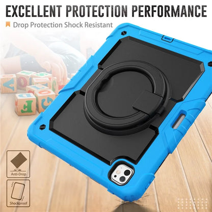 For iPad Pro 13 (2024) Kickstand Case PC+Silicone Tablet Cover with Shoulder Strap