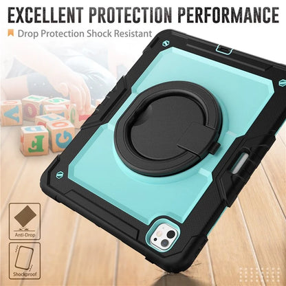 For iPad Pro 13 (2024) Kickstand Case PC+Silicone Tablet Cover with Shoulder Strap