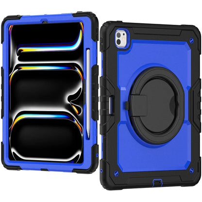 For iPad Pro 13 (2024) Kickstand Case PC+Silicone Tablet Cover with Shoulder Strap