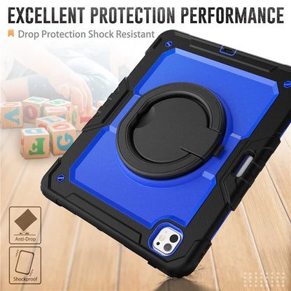 For iPad Pro 13 (2024) Kickstand Case PC+Silicone Tablet Cover with Shoulder Strap