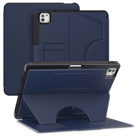 For iPad Pro 13 (2024) Shockproof Case PC+TPU+PU U-Shape Stand Tablet Cover with Card Slots