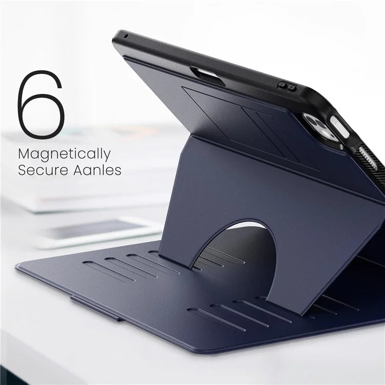 For iPad Pro 13 (2024) Shockproof Case PC+TPU+PU U-Shape Stand Tablet Cover with Card Slots