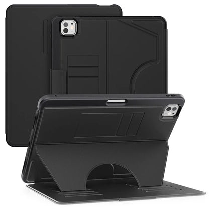 For iPad Pro 13 (2024) Shockproof Case PC+TPU+PU U-Shape Stand Tablet Cover with Card Slots