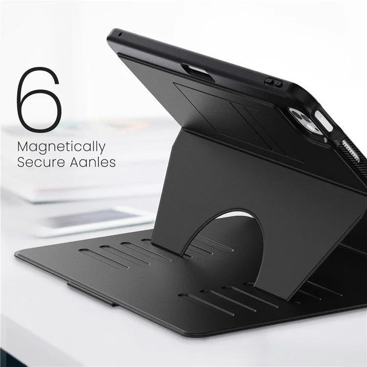 For iPad Pro 13 (2024) Shockproof Case PC+TPU+PU U-Shape Stand Tablet Cover with Card Slots