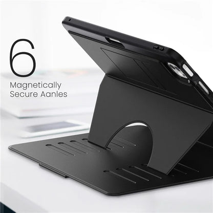 For iPad Pro 13 (2024) Shockproof Case PC+TPU+PU U-Shape Stand Tablet Cover with Card Slots