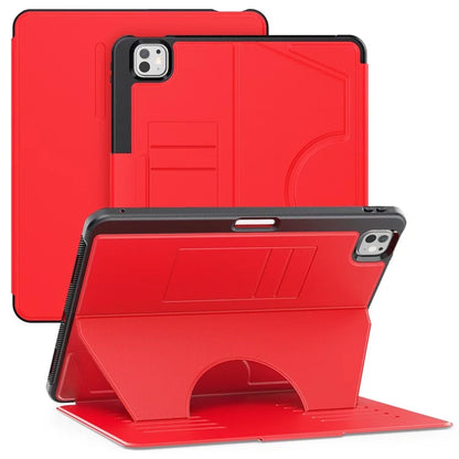For iPad Pro 13 (2024) Shockproof Case PC+TPU+PU U-Shape Stand Tablet Cover with Card Slots