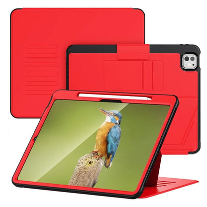 For iPad Pro 13 (2024) Shockproof Case PC+TPU+PU U-Shape Stand Tablet Cover with Card Slots
