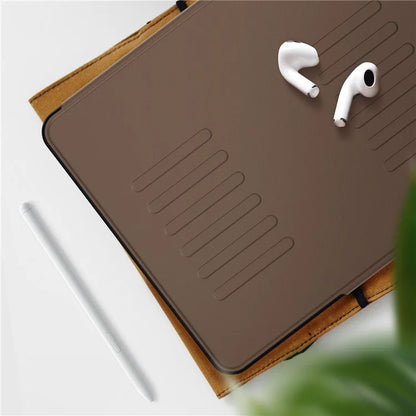 For iPad Pro 13 (2024) Shockproof Case PC+TPU+PU U-Shape Stand Tablet Cover with Card Slots