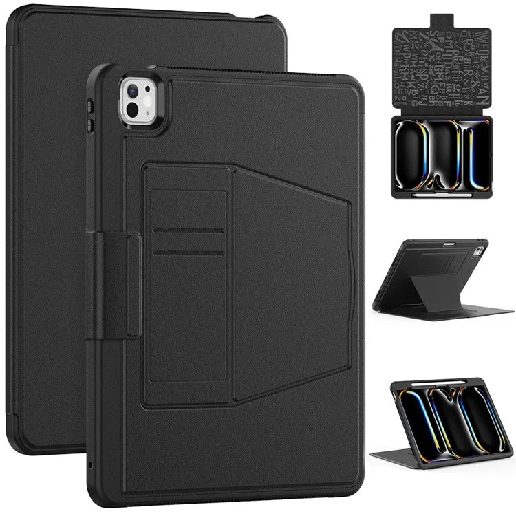 Style B For iPad Pro 13 (2024) Stand Case PC+TPU+PU Shockproof Tablet Cover with Card Slots