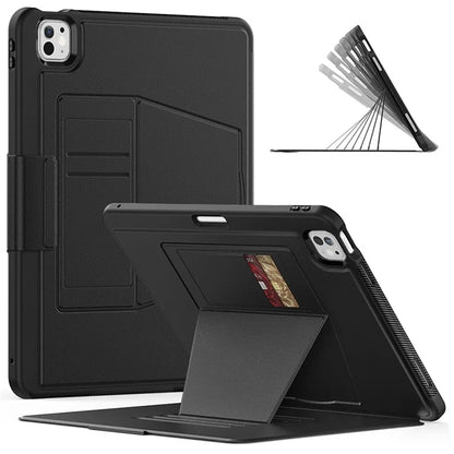 Style B For iPad Pro 13 (2024) Stand Case PC+TPU+PU Shockproof Tablet Cover with Card Slots