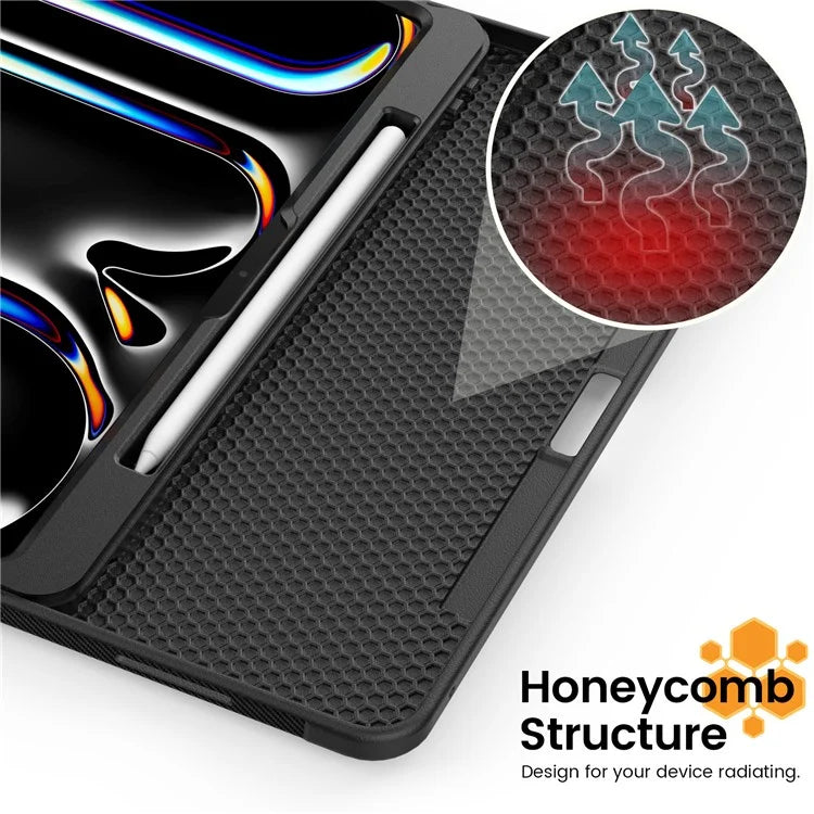 Style B For iPad Pro 13 (2024) Stand Case PC+TPU+PU Shockproof Tablet Cover with Card Slots