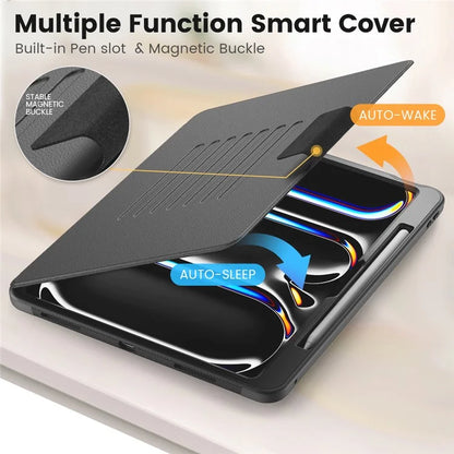 Style B For iPad Pro 13 (2024) Stand Case PC+TPU+PU Shockproof Tablet Cover with Card Slots