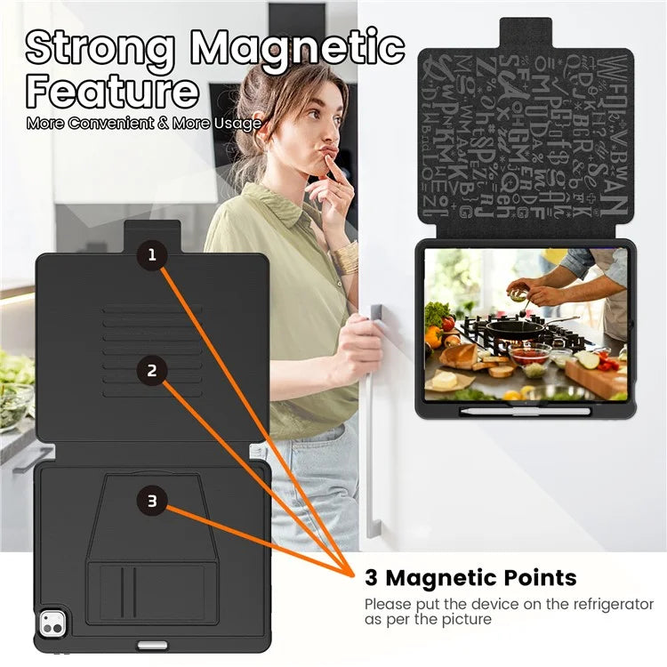Style B For iPad Pro 13 (2024) Stand Case PC+TPU+PU Shockproof Tablet Cover with Card Slots