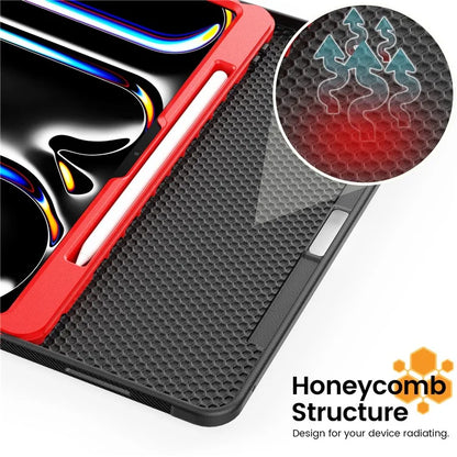 Style B For iPad Pro 13 (2024) Stand Case PC+TPU+PU Shockproof Tablet Cover with Card Slots