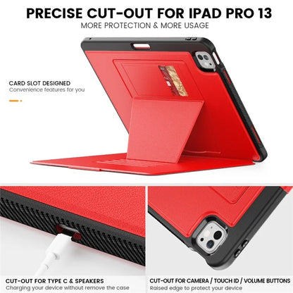 Style B For iPad Pro 13 (2024) Stand Case PC+TPU+PU Shockproof Tablet Cover with Card Slots