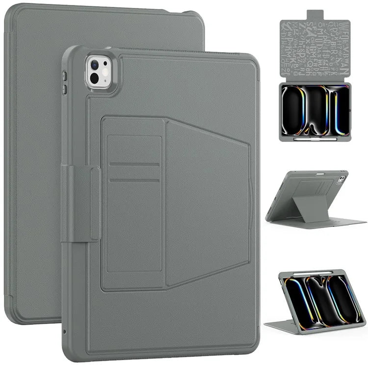 Style B For iPad Pro 13 (2024) Stand Case PC+TPU+PU Shockproof Tablet Cover with Card Slots