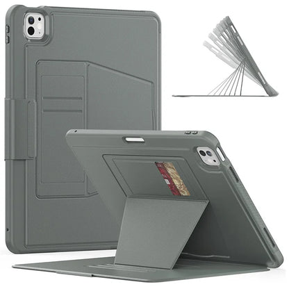 Style B For iPad Pro 13 (2024) Stand Case PC+TPU+PU Shockproof Tablet Cover with Card Slots