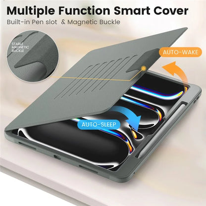 Style B For iPad Pro 13 (2024) Stand Case PC+TPU+PU Shockproof Tablet Cover with Card Slots