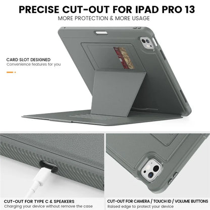 Style B For iPad Pro 13 (2024) Stand Case PC+TPU+PU Shockproof Tablet Cover with Card Slots