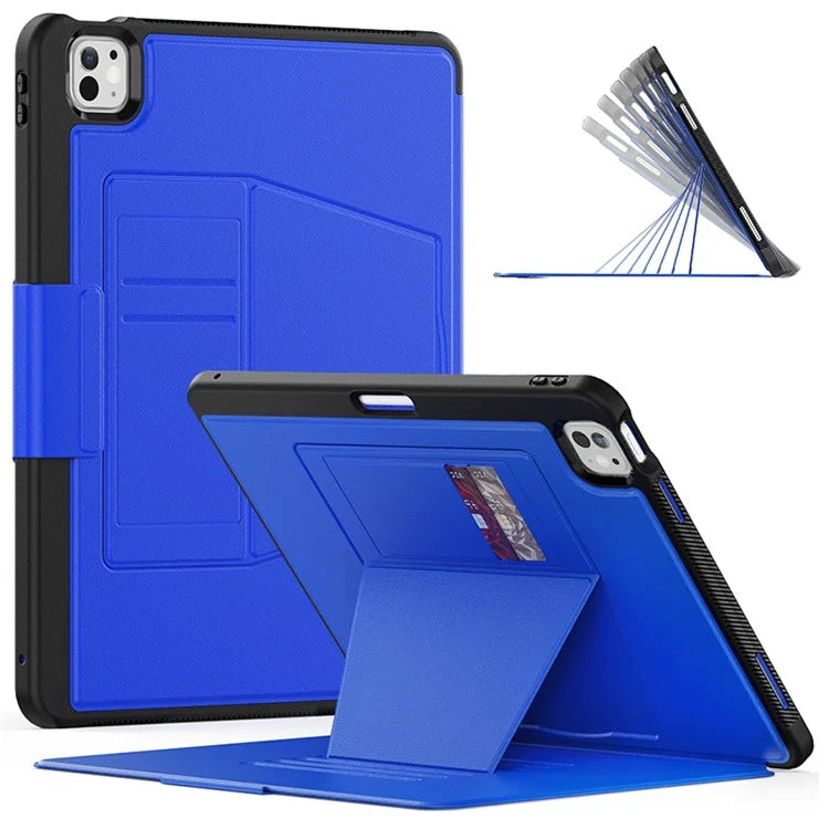 Style B For iPad Pro 13 (2024) Stand Case PC+TPU+PU Shockproof Tablet Cover with Card Slots