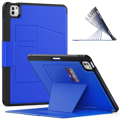 Style B For iPad Pro 13 (2024) Stand Case PC+TPU+PU Shockproof Tablet Cover with Card Slots