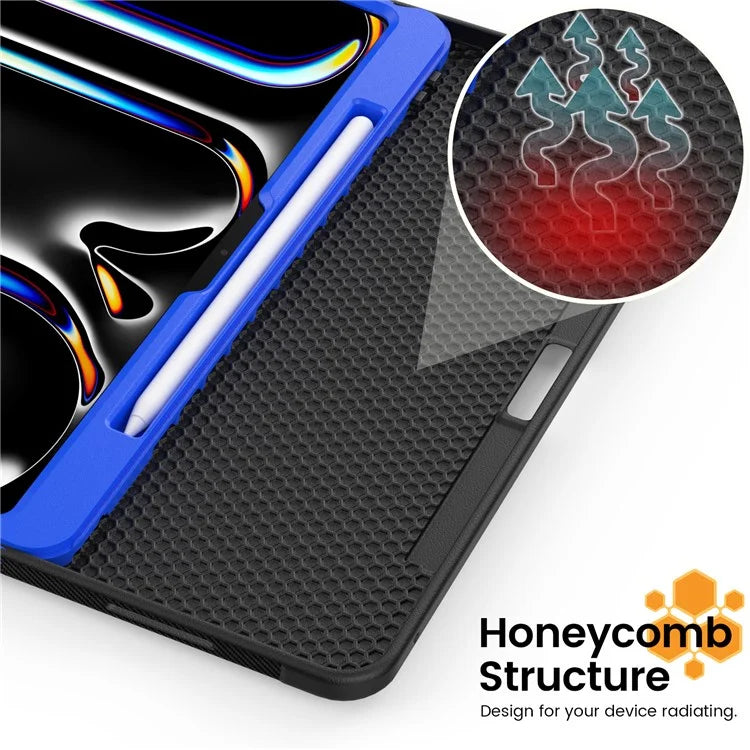 Style B For iPad Pro 13 (2024) Stand Case PC+TPU+PU Shockproof Tablet Cover with Card Slots
