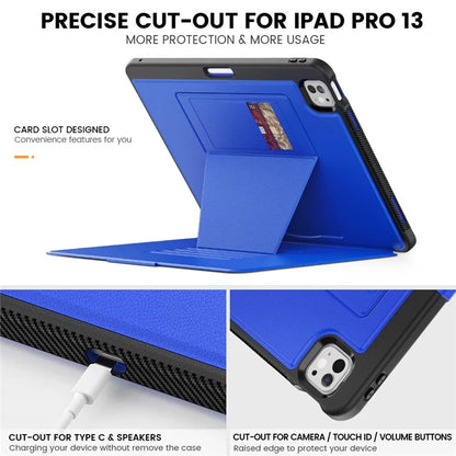 Style B For iPad Pro 13 (2024) Stand Case PC+TPU+PU Shockproof Tablet Cover with Card Slots