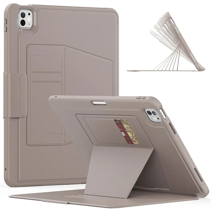 Style B For iPad Pro 13 (2024) Stand Case PC+TPU+PU Shockproof Tablet Cover with Card Slots