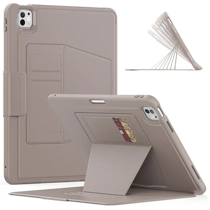 Style B For iPad Pro 13 (2024) Stand Case PC+TPU+PU Shockproof Tablet Cover with Card Slots