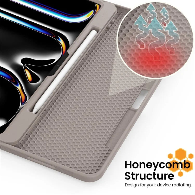 Style B For iPad Pro 13 (2024) Stand Case PC+TPU+PU Shockproof Tablet Cover with Card Slots