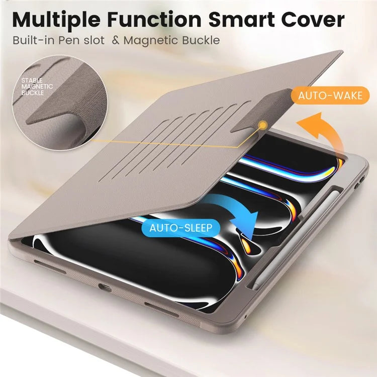 Style B For iPad Pro 13 (2024) Stand Case PC+TPU+PU Shockproof Tablet Cover with Card Slots