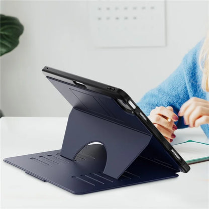 For iPad Air 13 (2024) Case with Card Slots PC+TPU+PU U-Shape Stand Tablet Cover