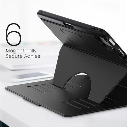 For iPad Air 13 (2024) Case with Card Slots PC+TPU+PU U-Shape Stand Tablet Cover