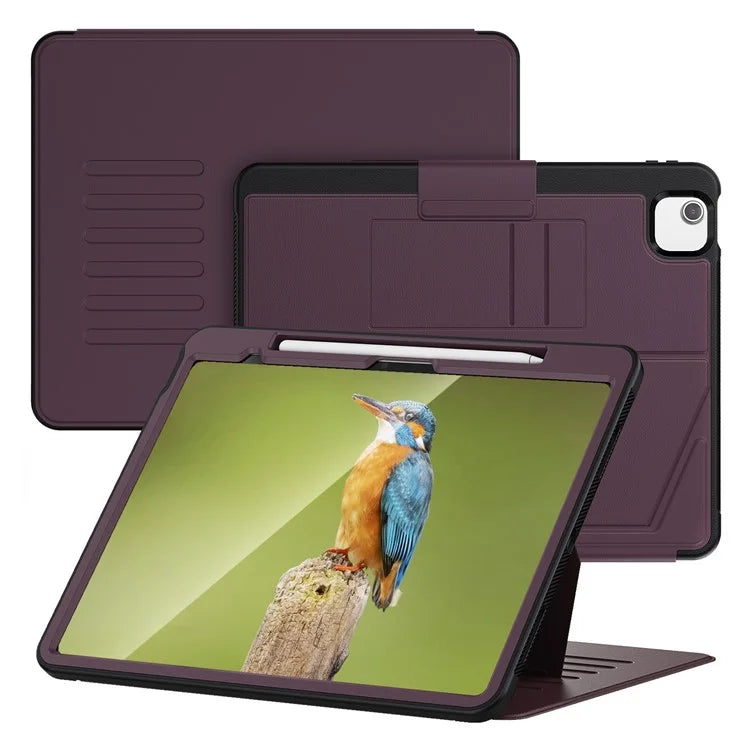 For iPad Air 13 (2024) Case with Card Slots PC+TPU+PU U-Shape Stand Tablet Cover
